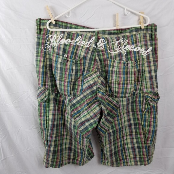 Cargo Artful Doger Plaid Multi-colored Shorts - Picture 3 of 6